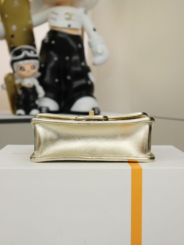CC original braided calfskin mini flap bag AS4797 gold