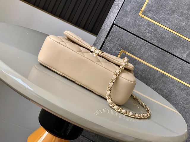 CC original calfskin clutch with chain AP4593 apricot