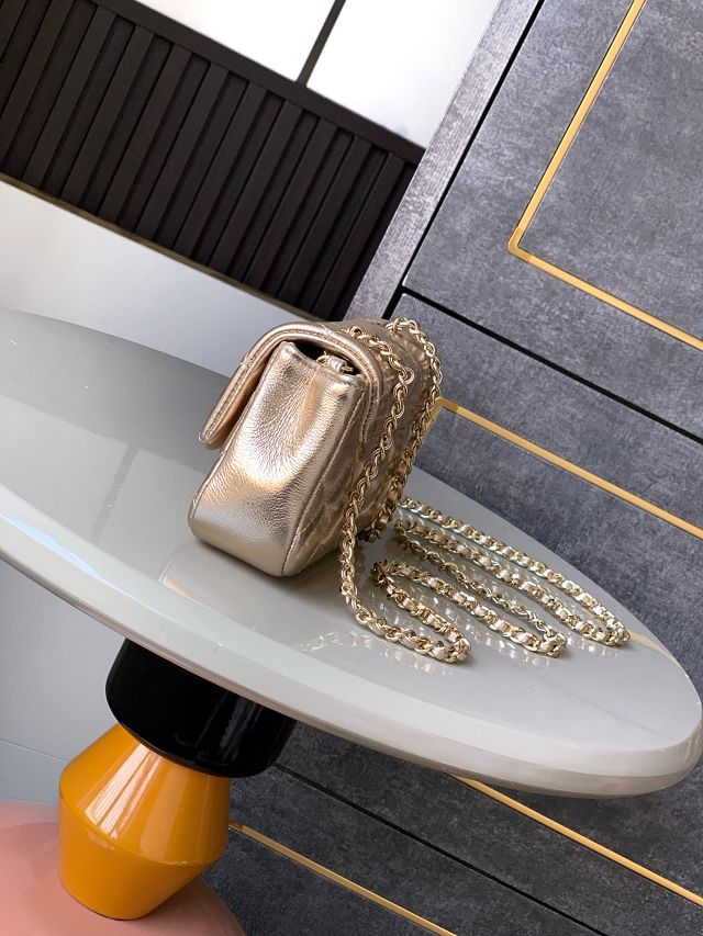 CC original calfskin clutch with chain AP4593 gold