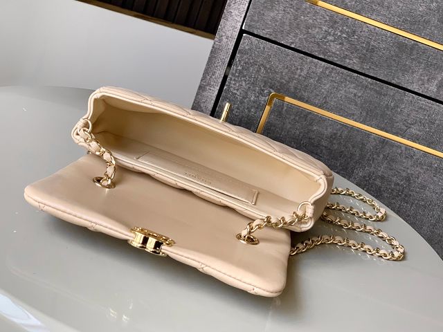 CC original calfskin mini flap bag AS4592 apricot