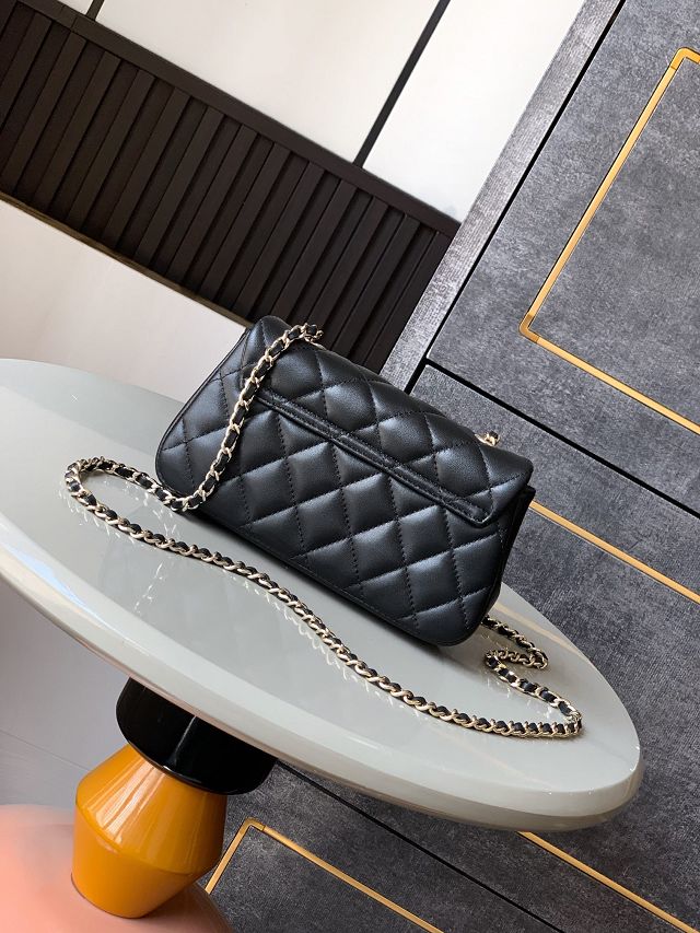 CC original calfskin mini flap bag AS4592 black