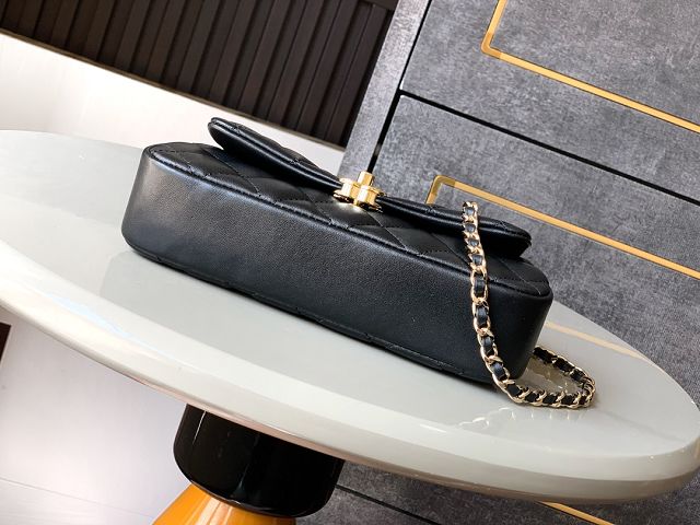 CC original calfskin mini flap bag AS4592 black
