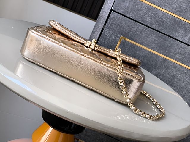CC original calfskin mini flap bag AS4592 gold