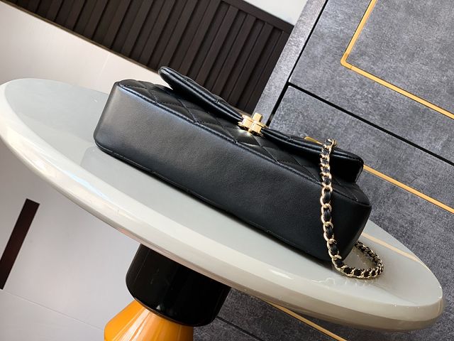 CC original calfskin small flap bag AS5485 black