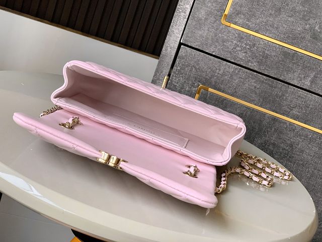 CC original calfskin small flap bag AS5485 pink