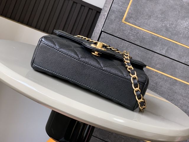 CC original grained calfskin mini flap bag AS5239 black