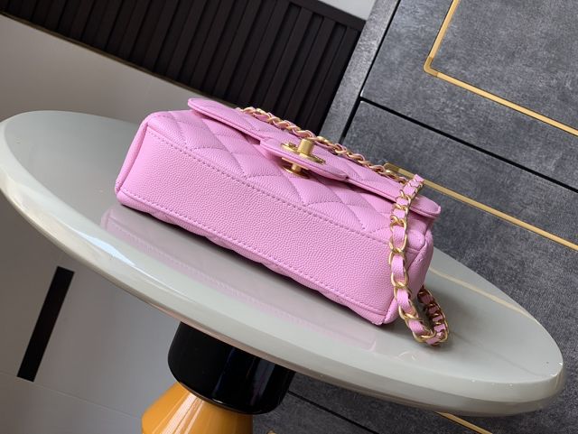 CC original grained calfskin mini flap bag AS5239 pink
