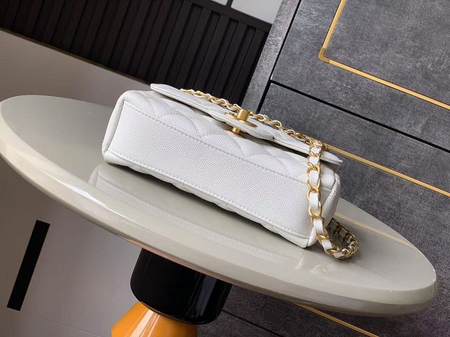 CC original grained calfskin mini flap bag AS5239 white