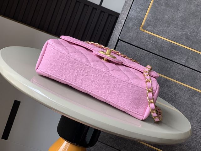 CC original grained calfskin small flap bag AS5238 pink