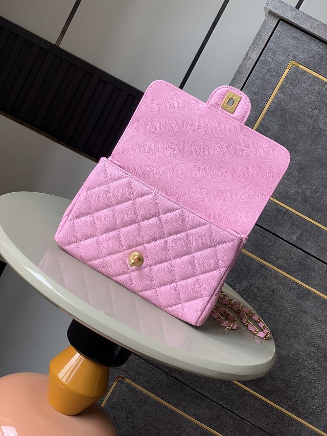 CC original grained calfskin small flap bag AS5238 pink