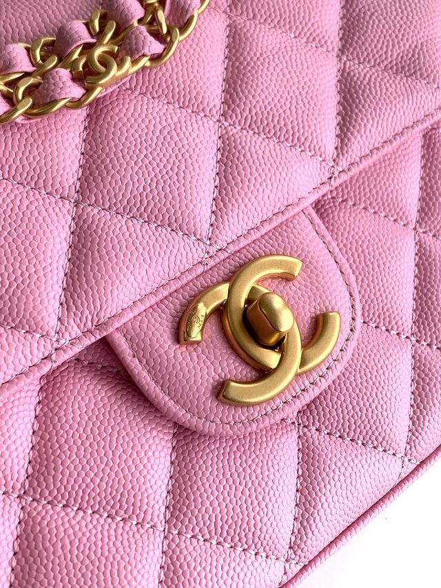 CC original grained calfskin small flap bag AS5238 pink