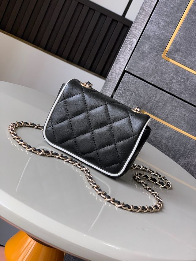 CC original lambskin clutch with chain AP4512 black