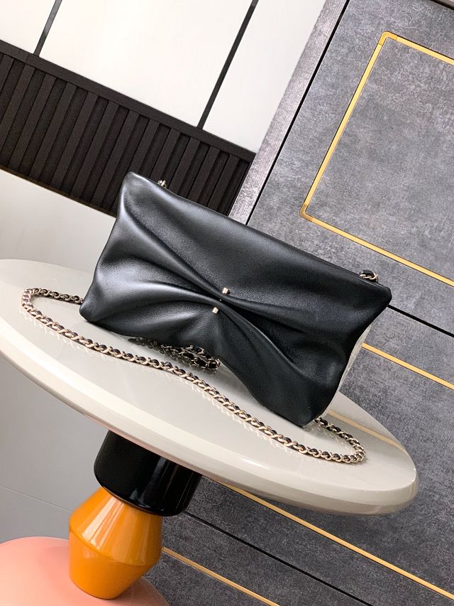 CC original lambskin clutch with chain AP4613 black