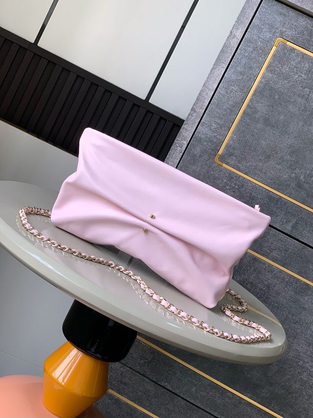 CC original lambskin clutch with chain AP4613 pink