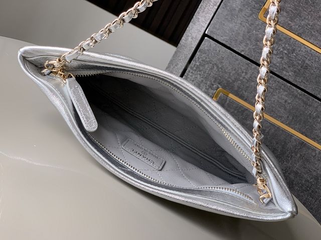 CC original lambskin clutch with chain AP4613 silver