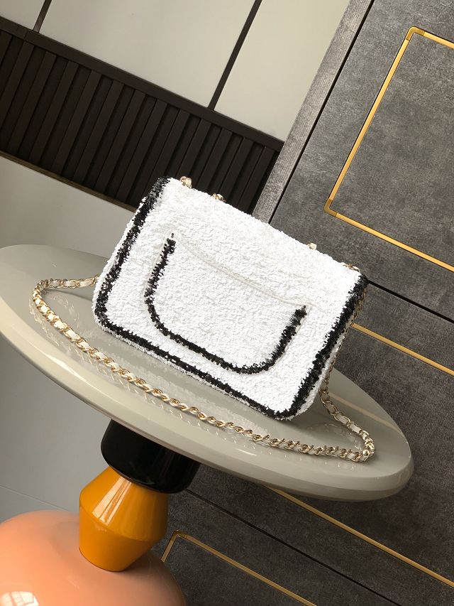 CC original sequins mini flap bag AS2090 white