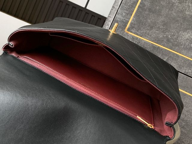 CC original calfskin maxi top handle flap bag AS5543 black