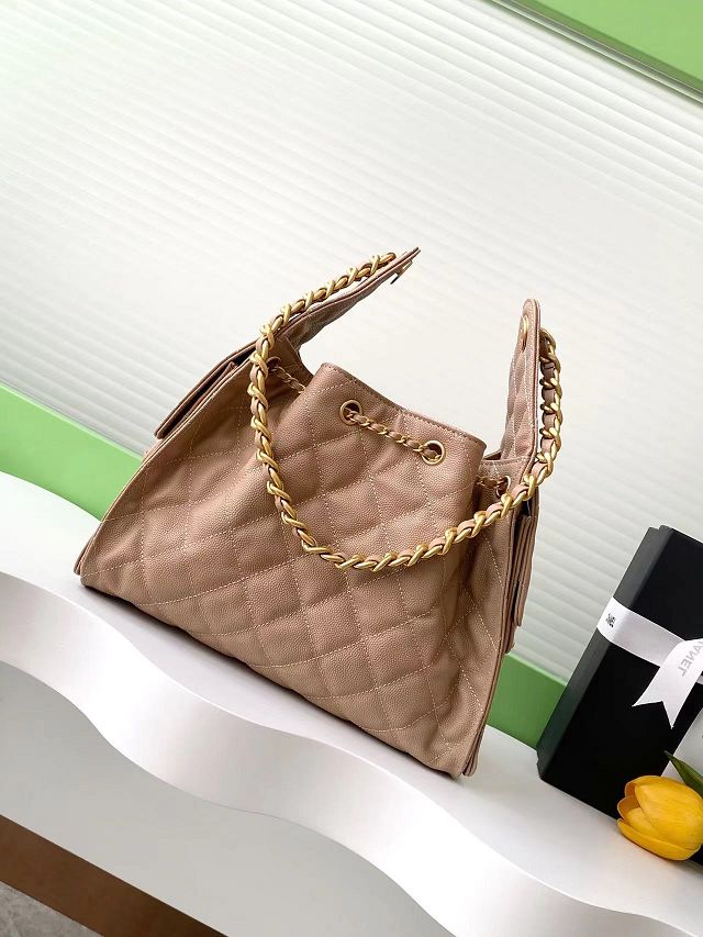 CC original grained calfskin 25 small handbag AS5293 apricot