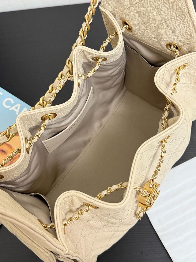 CC original grained calfskin 25 small handbag AS5293 apricot