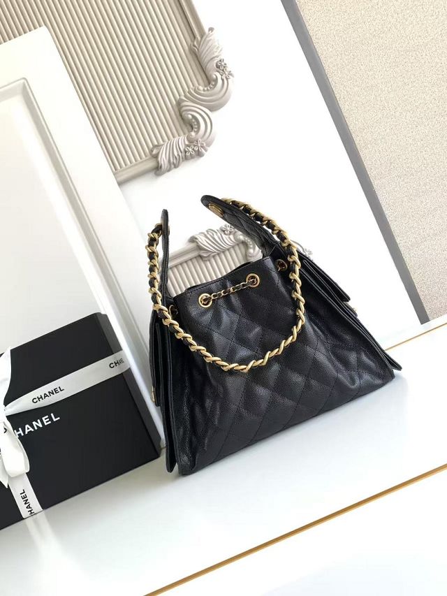 CC original grained calfskin 25 small handbag AS5293 black
