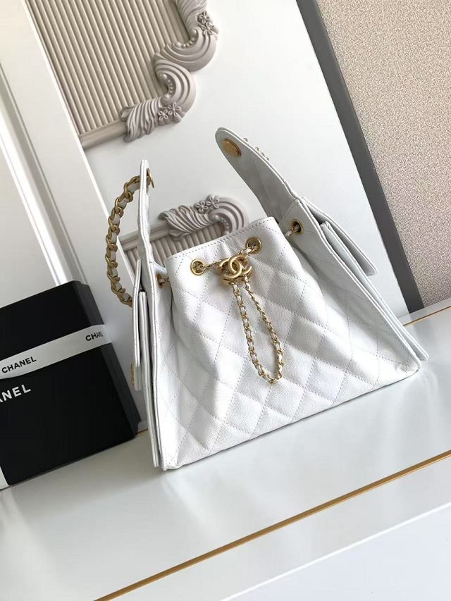 CC original grained calfskin 25 small handbag AS5293 white