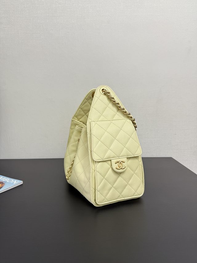 CC original grained calfskin 25 small handbag AS5293 yellow