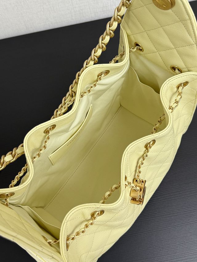 CC original grained calfskin 25 small handbag AS5293 yellow