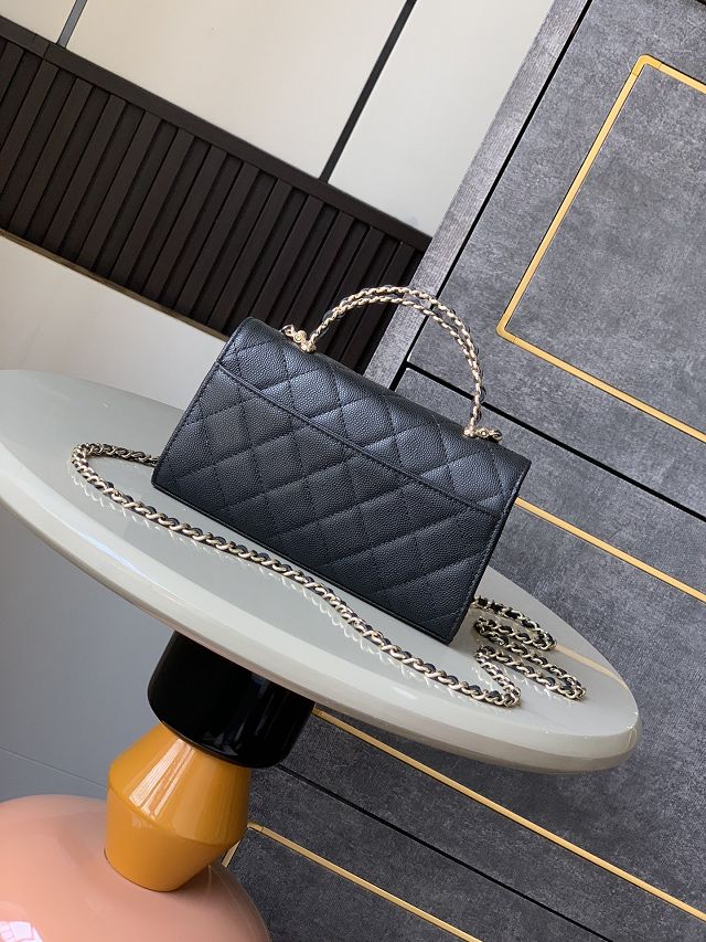 CC original grained calfskin flap phone holder AP3238 black