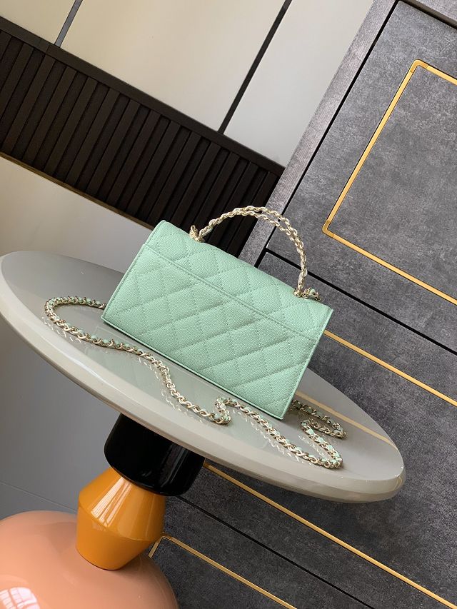 CC original grained calfskin flap phone holder AP3238 green