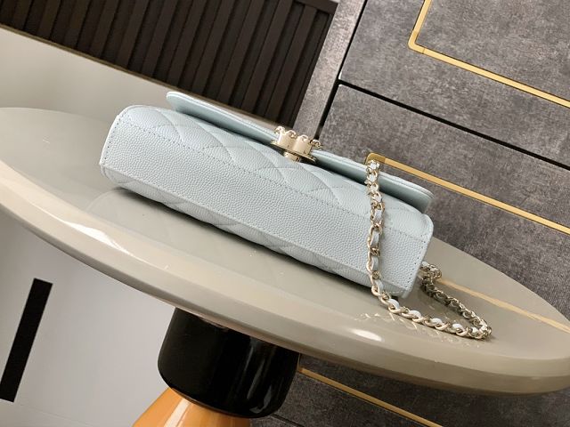 CC original grained calfskin flap phone holder AP3238 light blue