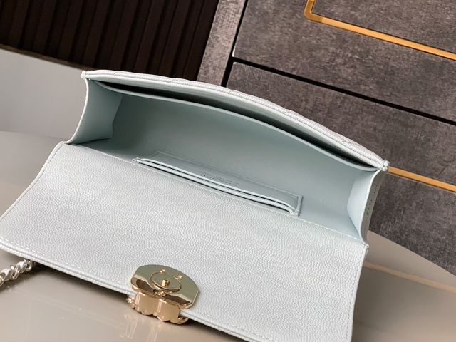 CC original grained calfskin flap phone holder AP3238 light blue