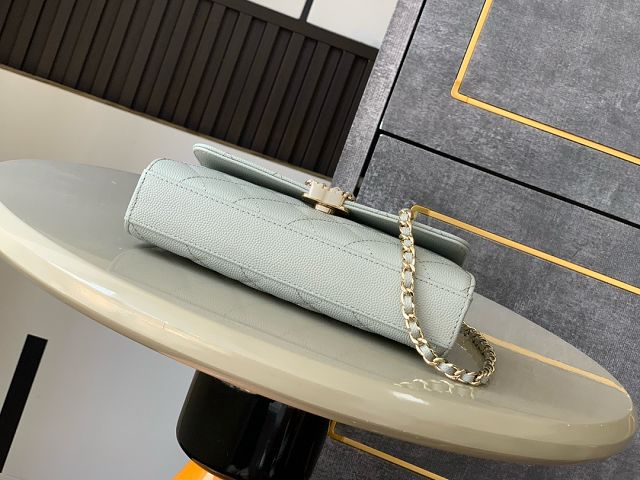 CC original grained calfskin flap phone holder AP3238 water blue