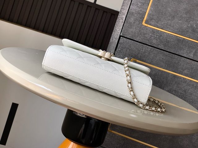 CC original grained calfskin flap phone holder AP3238 white