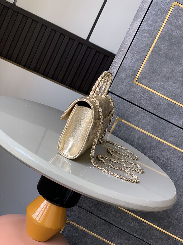 CC original lambskin flap phone holder AP3238 gold