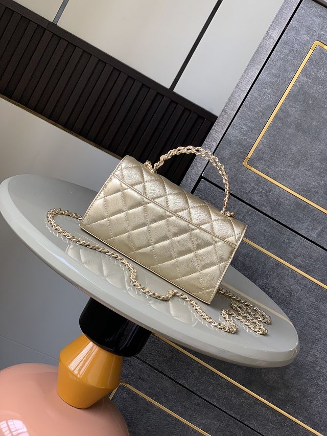 CC original lambskin flap phone holder AP3238 gold