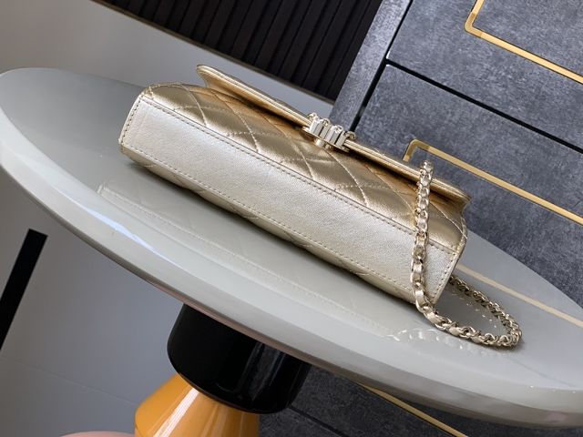 CC original lambskin flap phone holder AP3238 gold