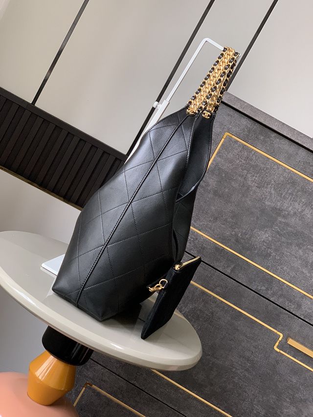 CC original lambskin large hobo handbag AS5425 black