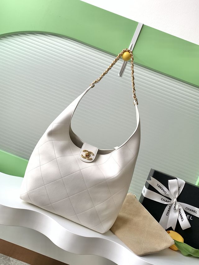 CC original lambskin large hobo handbag AS5425 white
