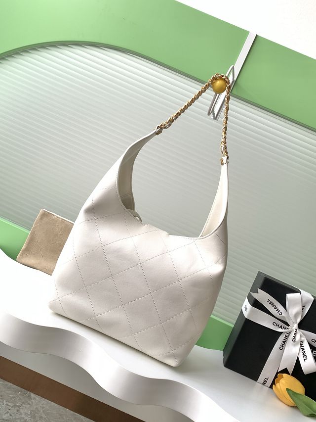 CC original lambskin large hobo handbag AS5425 white