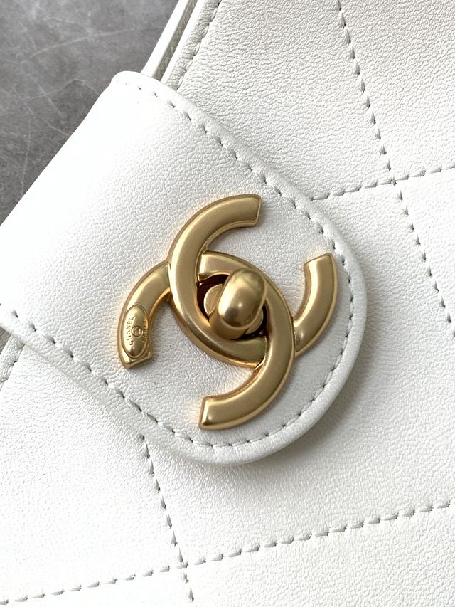 CC original lambskin large hobo handbag AS5425 white