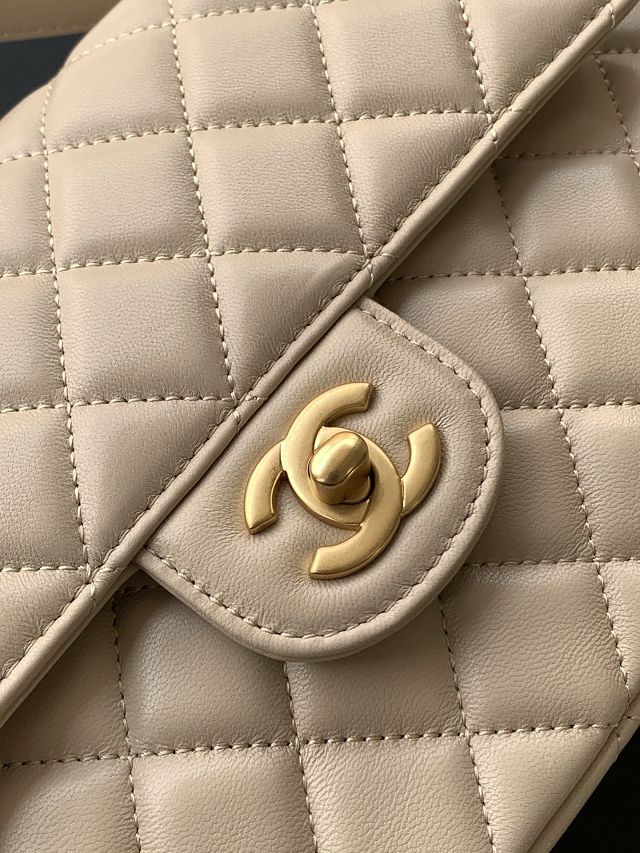 CC original lambskin medium top handle flap bag AS5356 beige