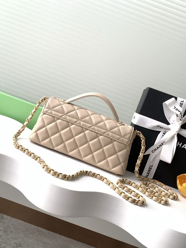 CC original lambskin mini top handle flap bag AS5354 beige