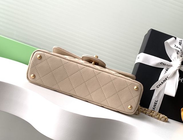 CC original lambskin mini top handle flap bag AS5354 beige