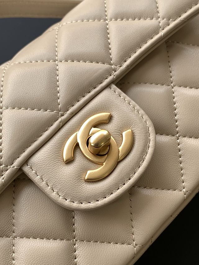 CC original lambskin mini top handle flap bag AS5354 beige