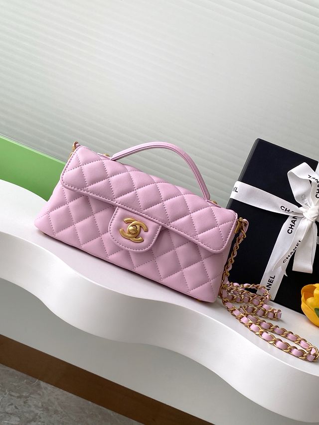 CC original lambskin mini top handle flap bag AS5354 pink