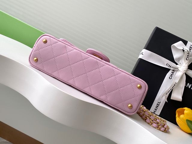 CC original lambskin mini top handle flap bag AS5354 pink