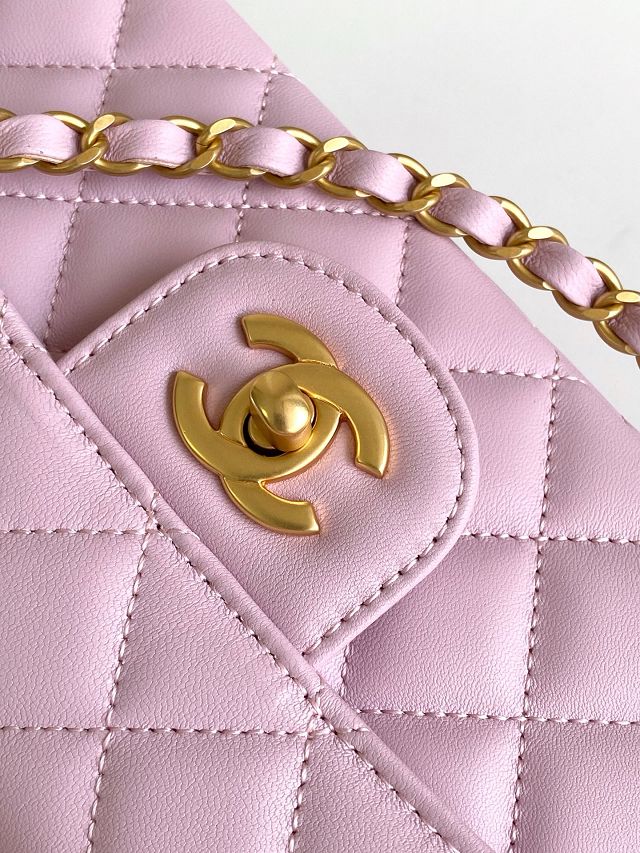 CC original lambskin mini top handle flap bag AS5354 pink