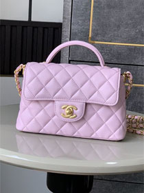CC original lambskin small top handle flap bag AS5355 pink