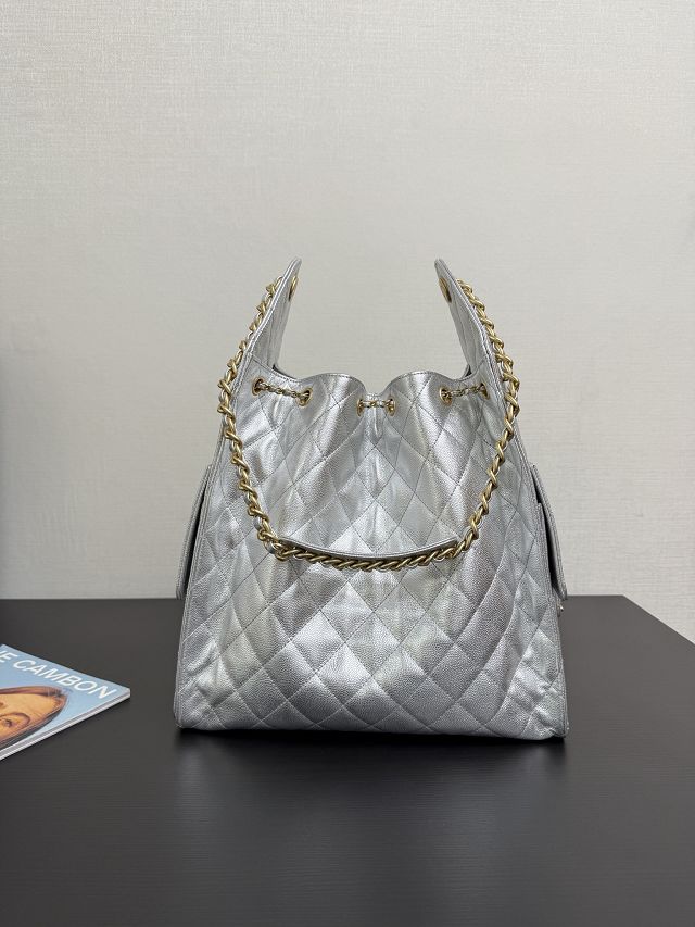 CC original grained calfskin 25 medium handbag AS5311 silver