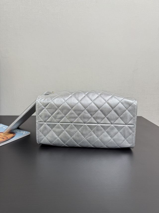 CC original grained calfskin 25 medium handbag AS5311 silver